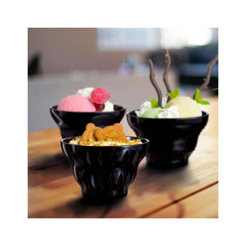 Maeva Copa de helado Vintage en vidrio opal negro cl 20