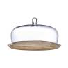 Plato para tarta con cúpula de madera y cristal Meringue Nude cm 38