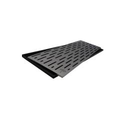 Alfombrilla de goma negra con rejilla de acero 60x20 cm