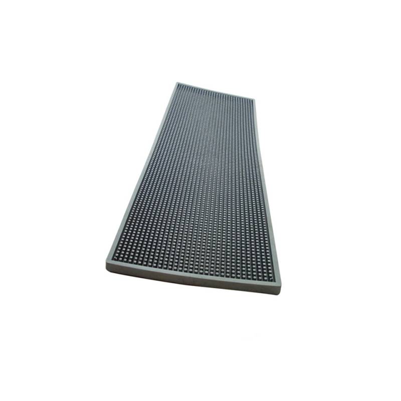 Alfombrilla de goma plateada con rejilla de acero cm 60x20