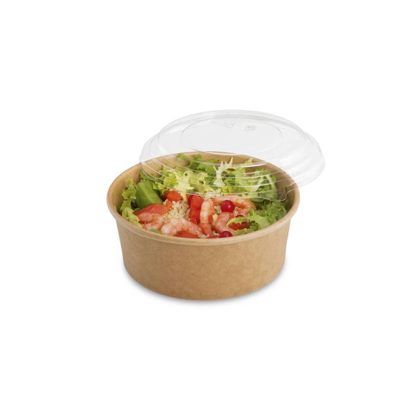 Tusipack Salad Rond Envase de papel marrón 15x6 cm