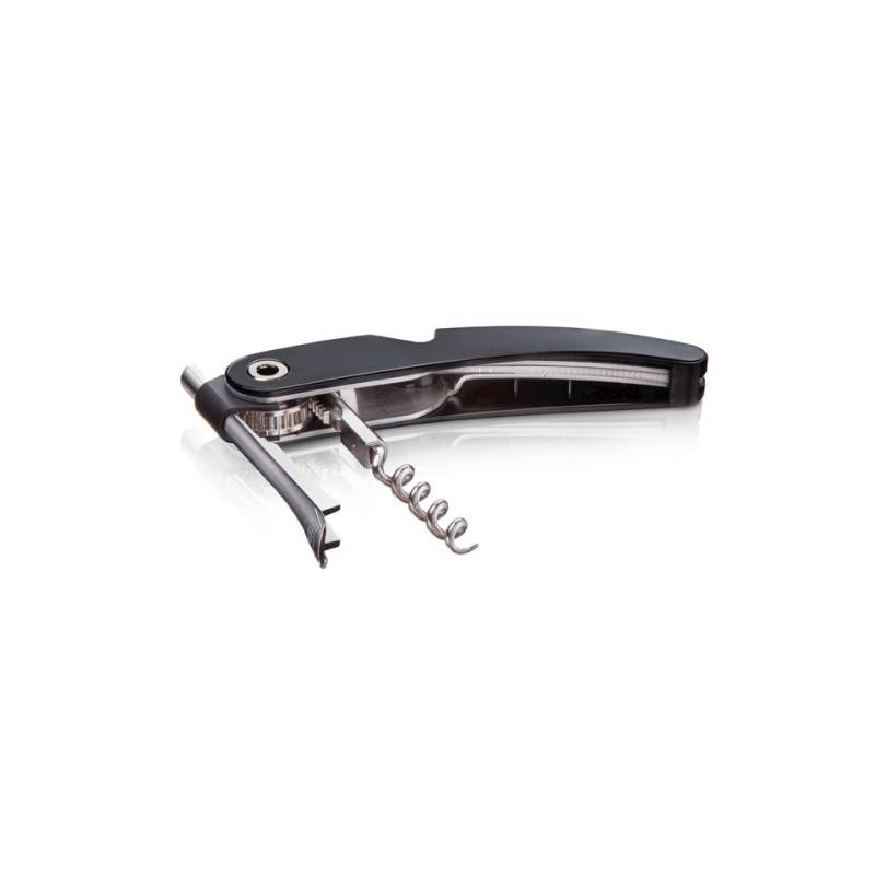Tire-bouchon à double levier en acier noir Vacu Single Pull 13,2 cm