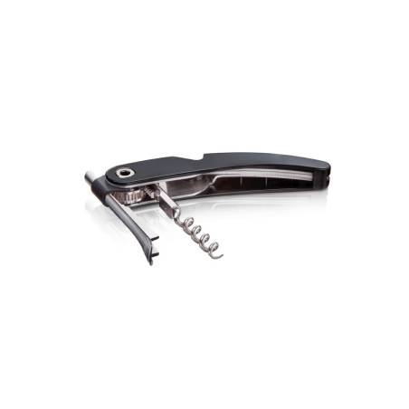 Sacacorchos Vacu Single Pull de acero negro y doble palanca 13,2 cm