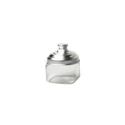 Bocal carré en verre avec bouchon en aluminium cl 50