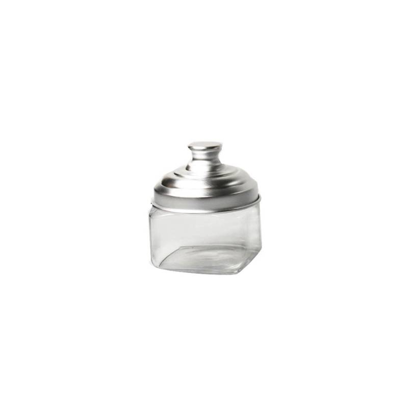 Tarro de cristal cuadrado con tapón de aluminio cl 50