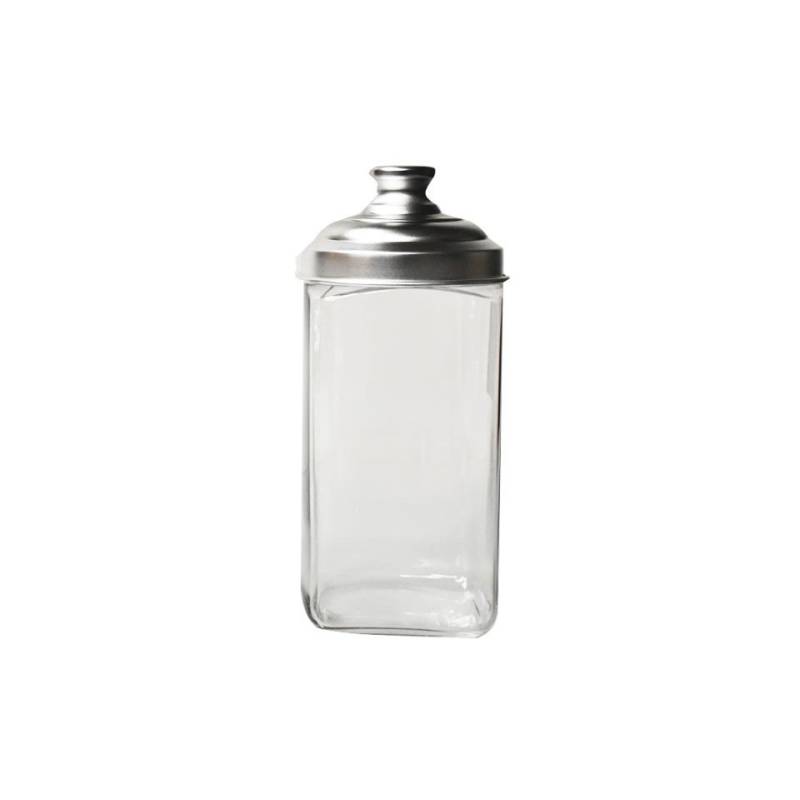 Pot carré en verre avec bouchon en aluminium lt 1,5