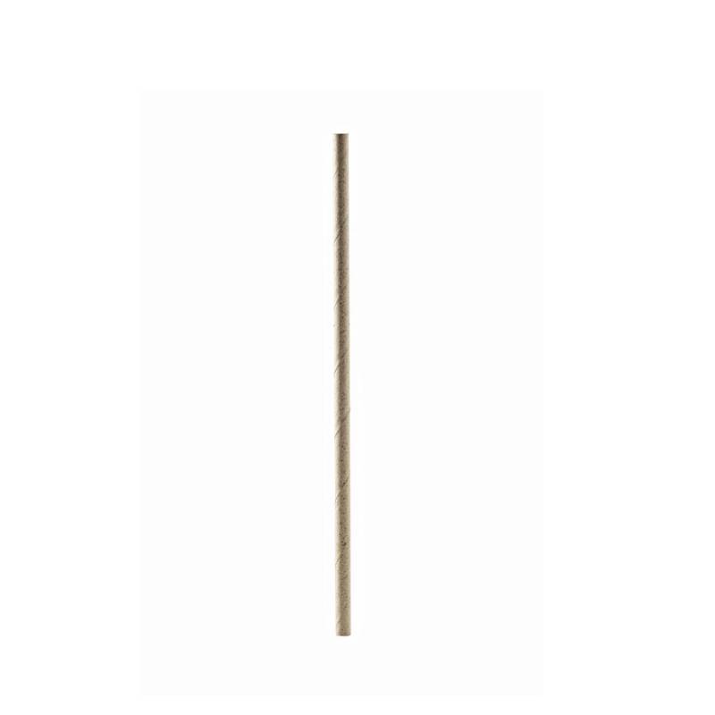 Pailles en papier brun biodégradable 20x0,6