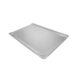 Bandeja de pastelería desechable de cartón plateado 45,5x34 cm