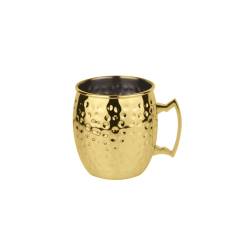 Mug en acier inoxydable martelé doré cl 50