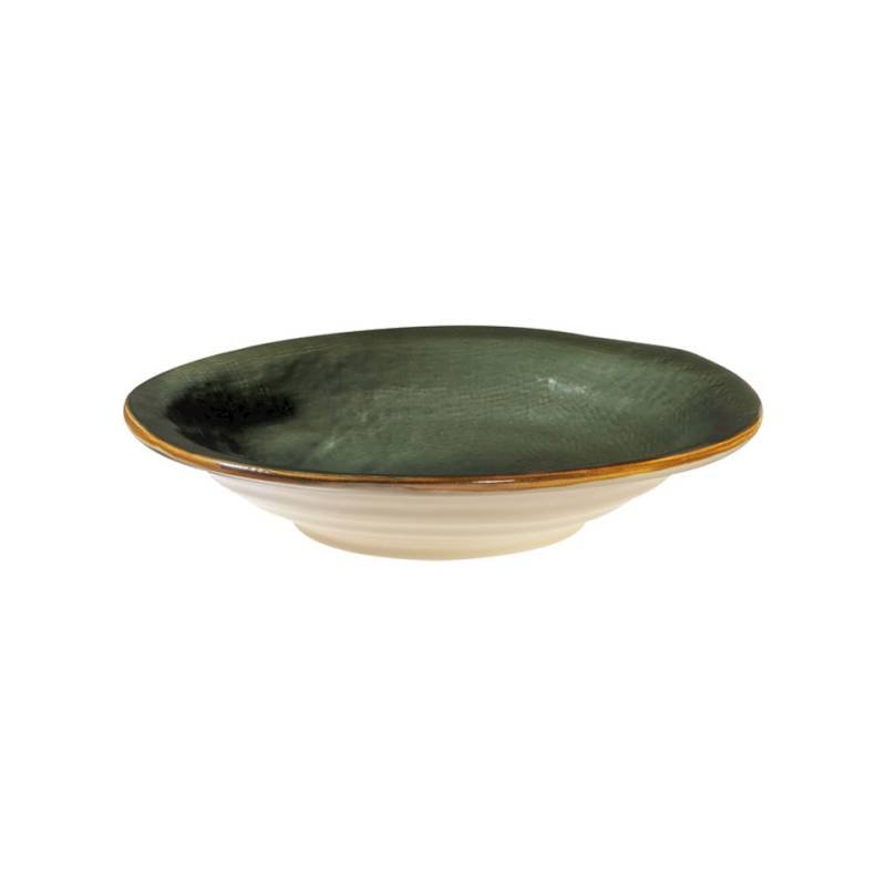 Novelty Home Assiette creuse méditerranéenne en céramique verte cm 24