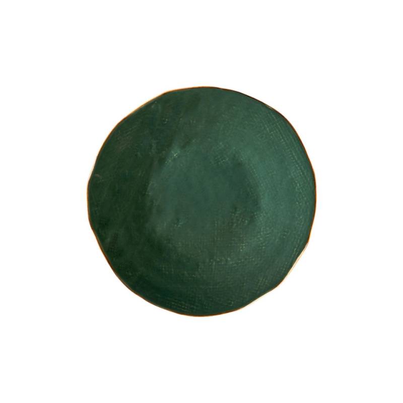 Assiette plate méditerranéenne Novità Home céramique verte cm 20