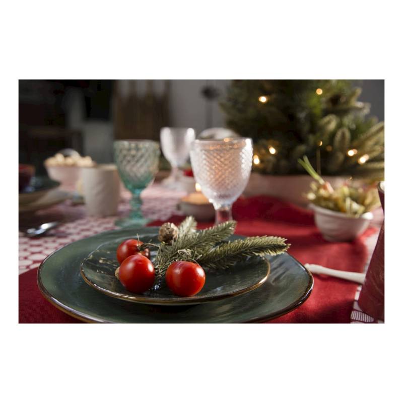 Piatto piano Mediterraneo Novità Home in ceramica verde cm 20