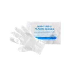 Guante desechable de polietileno transparente