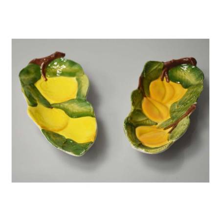 Frutero de cerámica pintado a mano en colores surtidos cm 28x11