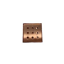 Tapis de bar avec grille et trous ronds en acier inoxydable cuivré cm 10,5x10,5x1,6
