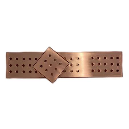 Tapis de bar avec grille et trous ronds en acier inoxydable cuivré cm 10,5x10,5x1,6