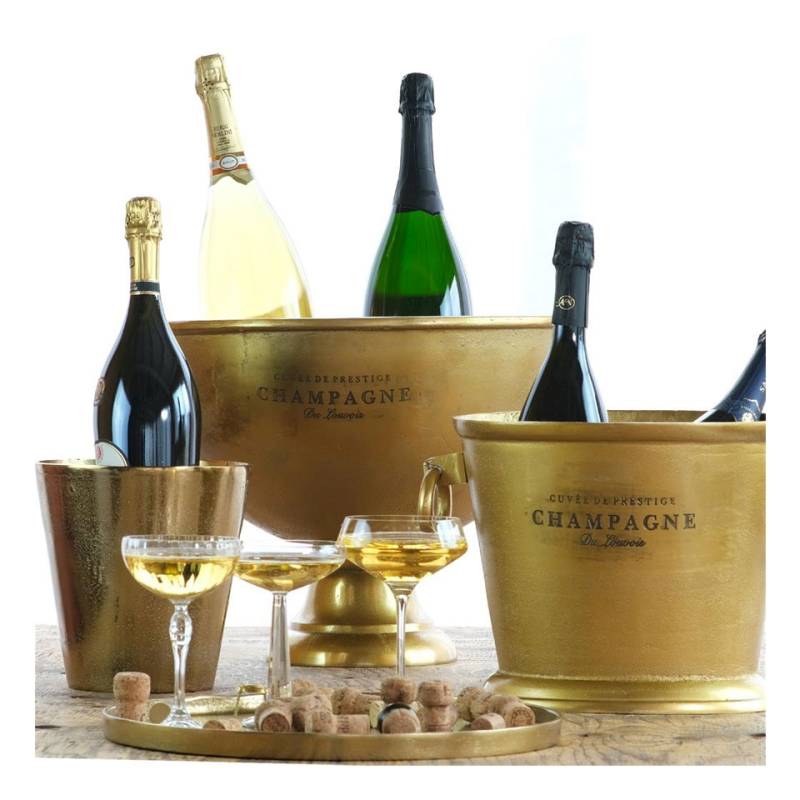 Seau à vin et à champagne en aluminium doré 20x20,5 cm