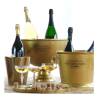 Cubo de aluminio dorado para vino y cava 20x20,5 cm