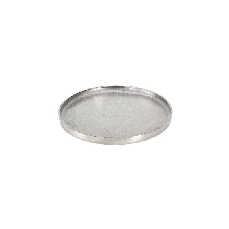 Bandeja redonda pequeña aluminio plata 25 cm