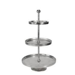 Soporte de aluminio de 3 niveles plateado 72 cm