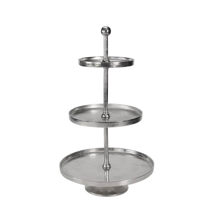 Soporte de aluminio de 3 niveles plateado 72 cm