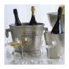 Cubo para vino y cava con letras de aluminio plateado 32x26x25 cm