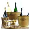 Seau à vin et à champagne avec inscription en aluminium doré 32x26x25 cm