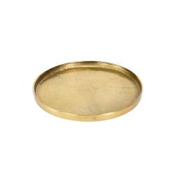 Grand plateau rond en aluminium doré 38,5 cm