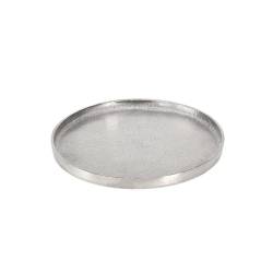 Grand plateau rond en aluminium argenté 38,5 cm