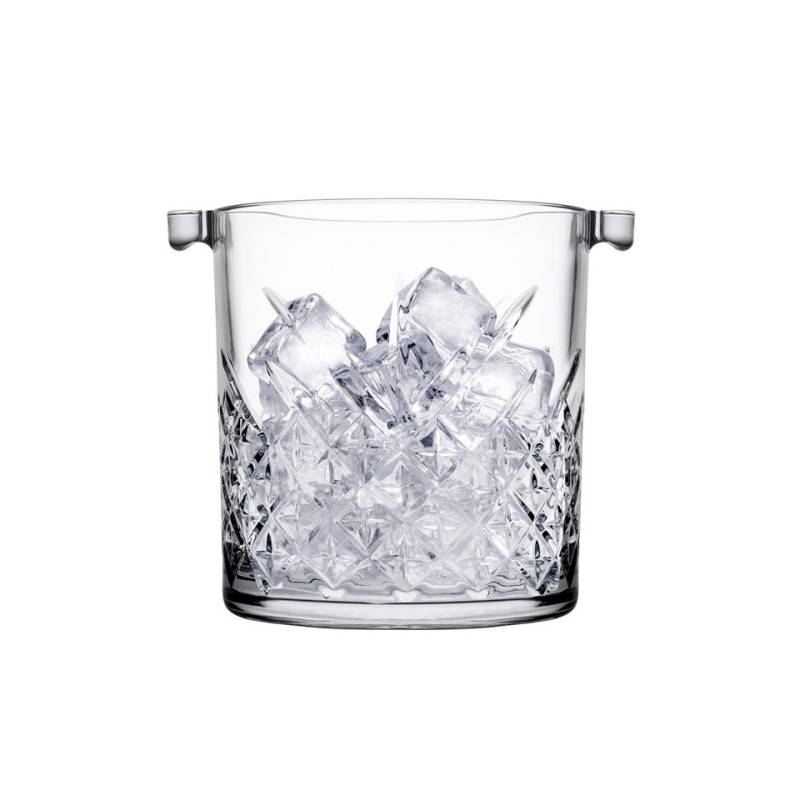 Seau à glace en verre Pasabahce intemporel avec pince en plastique lt 1