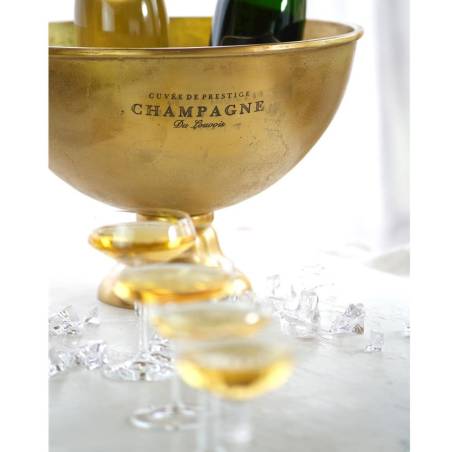Récipient pour vin mousseux avec inscription en aluminium doré 46x33 cm