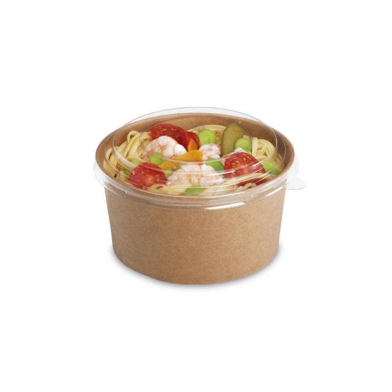 Tusipack Ensalada Rond envase de papel marrón cm 15x7,7