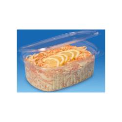 Standipack récipient ovale avec couvercle en plastique transparent cl 150