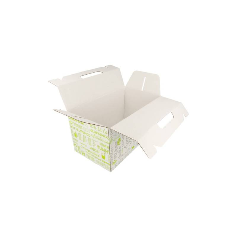 Caja de cartón para llevar con decoración de palabras cm 24,5x13,5x12