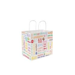 Bolsas de papel blancas con decoración de colores Parole cm 26x17x24