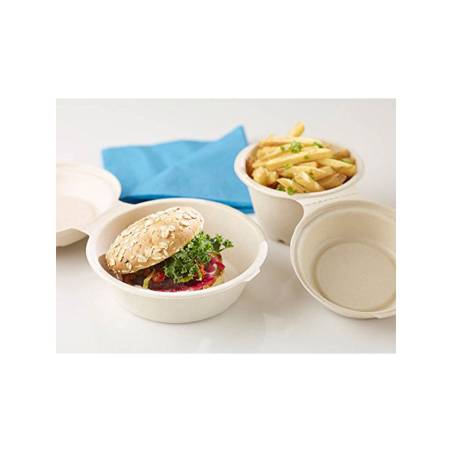 Tasse à soupe Duni avec couvercle en bagasse brune cl 75