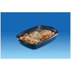 Récipient en polypropylène noir Marmipack avec couvercle transparent 21x16 cm