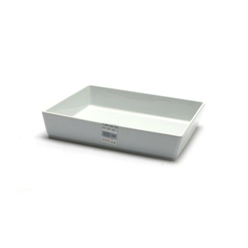 Plato rectangular Grand Buffet porcelana blanca gn 1/9