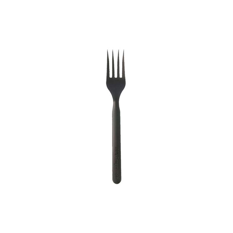 Fourchettes jetables en cpla noir 17 cm