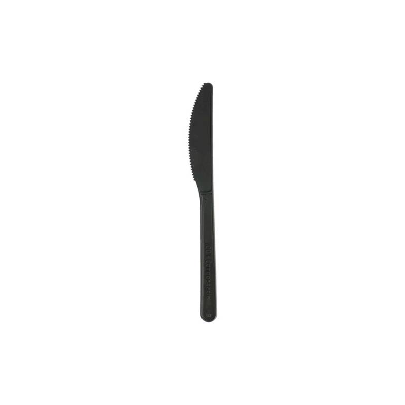 Cuchillo desechable cpla negro 18 cm