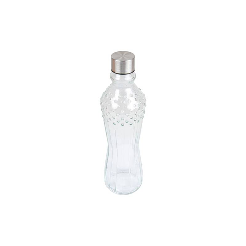 Bouteille en verre perforé avec bouchon en acier inoxydable cl 99