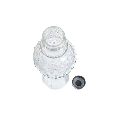 Bouteille en verre perforé avec bouchon en acier inoxydable cl 99