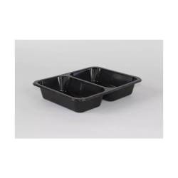 Maptipack Contenedor de 2 compartimentos de polipropileno negro cm 22,5x17,5x3,8