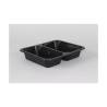 Maptipack Boîte à 2 compartiments en polypropylène noir cm 22,5x17,5x3,8