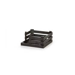Porte-serviettes en fibre de bois et pp noir 14x14x6,7 cm