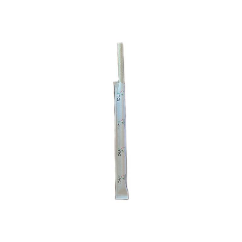 Pajitas biodegradables de papel marrón monodosis 14,5x0,6 cm