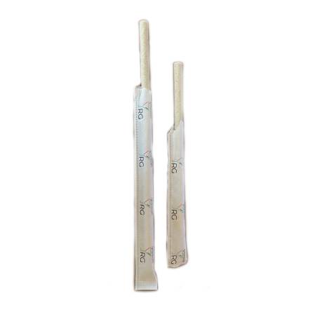 Pailles en papier brun biodégradable mono-sachet 14,5x0,6 cm