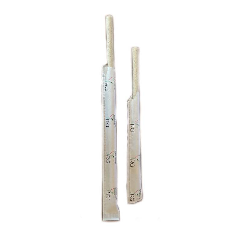 Pajitas biodegradables de papel marrón monodosis cm 20x0,6