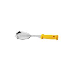 Cuillère à pizza en acier inoxydable avec manche en polypropylène jaune