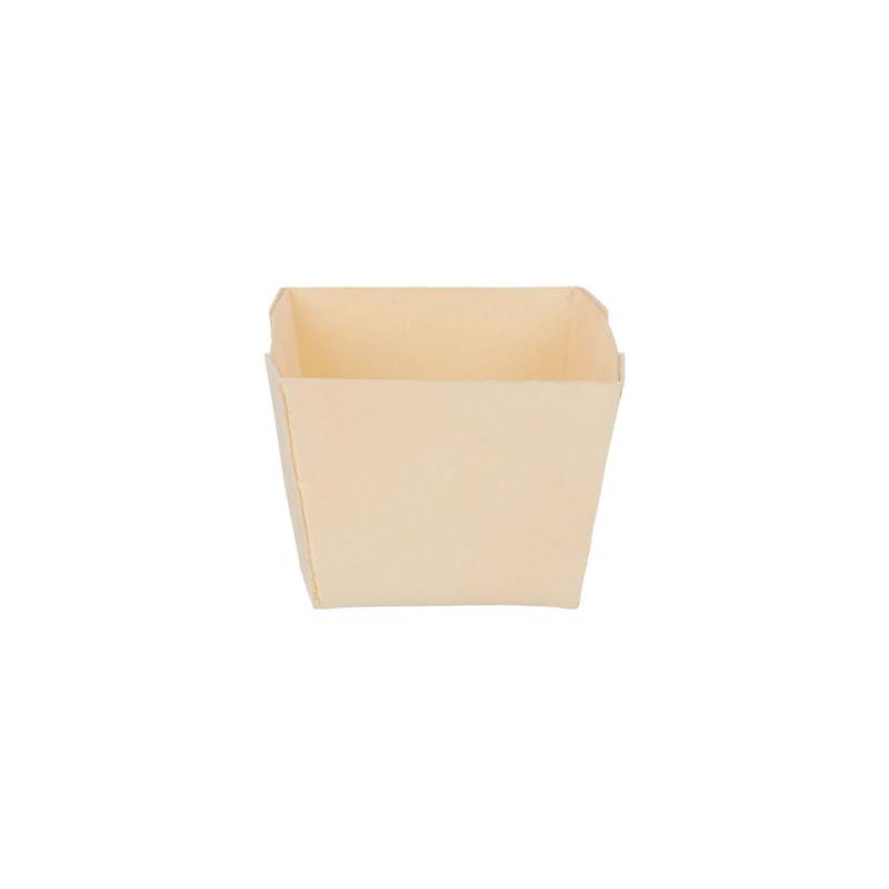 Recipiente de madera natural 7x7x5,5 cm